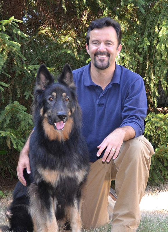 Sean McDaniel and his dog